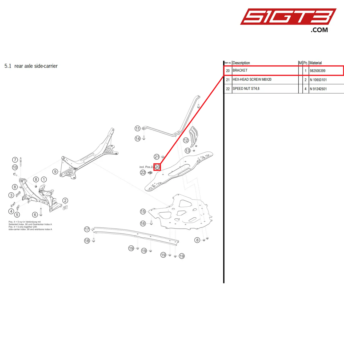 BRACKET - 982505399 [PORSCHE 718 Cayman GT4 Clubsport]