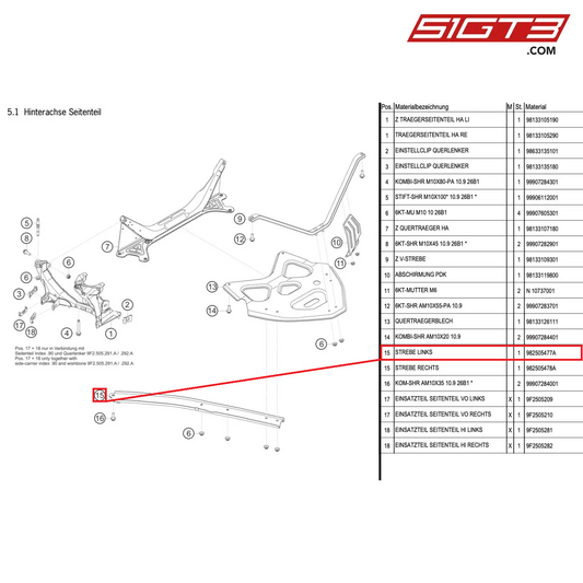 STRUT LH - 982505477A [PORSCHE Cayman 981 GT4 Clubsport]