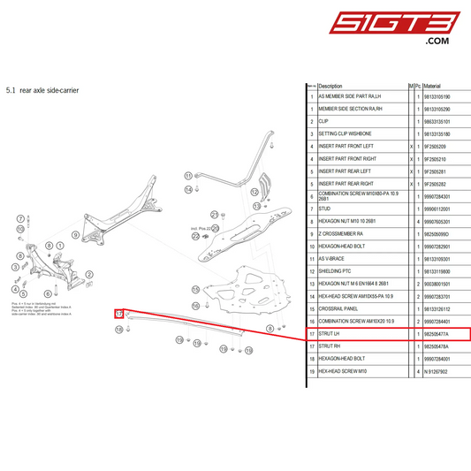 STRUT LH - 982505477A [PORSCHE 718 Cayman GT4 Clubsport]