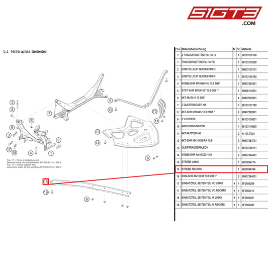 STRUT RH - 982505478A [PORSCHE Cayman 981 GT4 Clubsport]