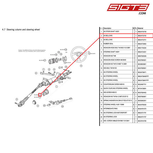 AS BELLOWS - 98634703700 [PORSCHE 996 GT3 Cup]