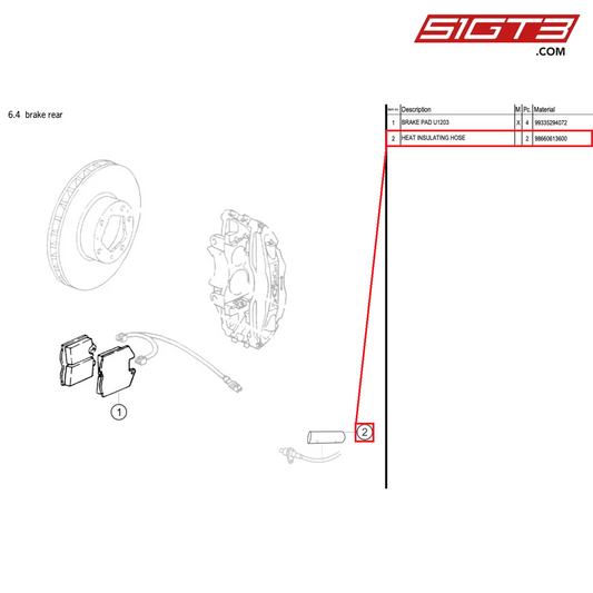 HEAT INSULATING HOSE - 98660613600 [PORSCHE 964 Cup]