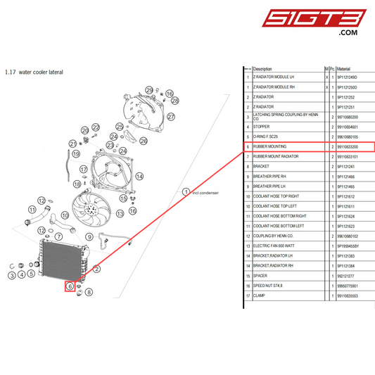 RUBBER MOUNTING - 99110633200 [PORSCHE 718 Cayman GT4 Clubsport]