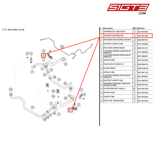 SUPPORT DISTRIBUTOR - 99110641303 [PORSCHE 911 GT3 Cup Type 991 (GEN 2)]