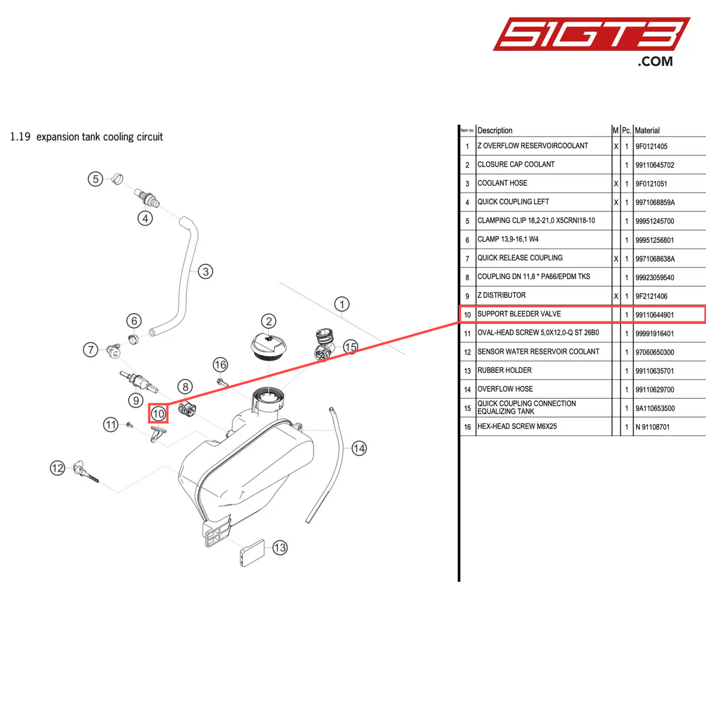 SUPPORT BLEEDER VALVE - 99110644901 [PORSCHE 911 GT2 RS Clubsport]