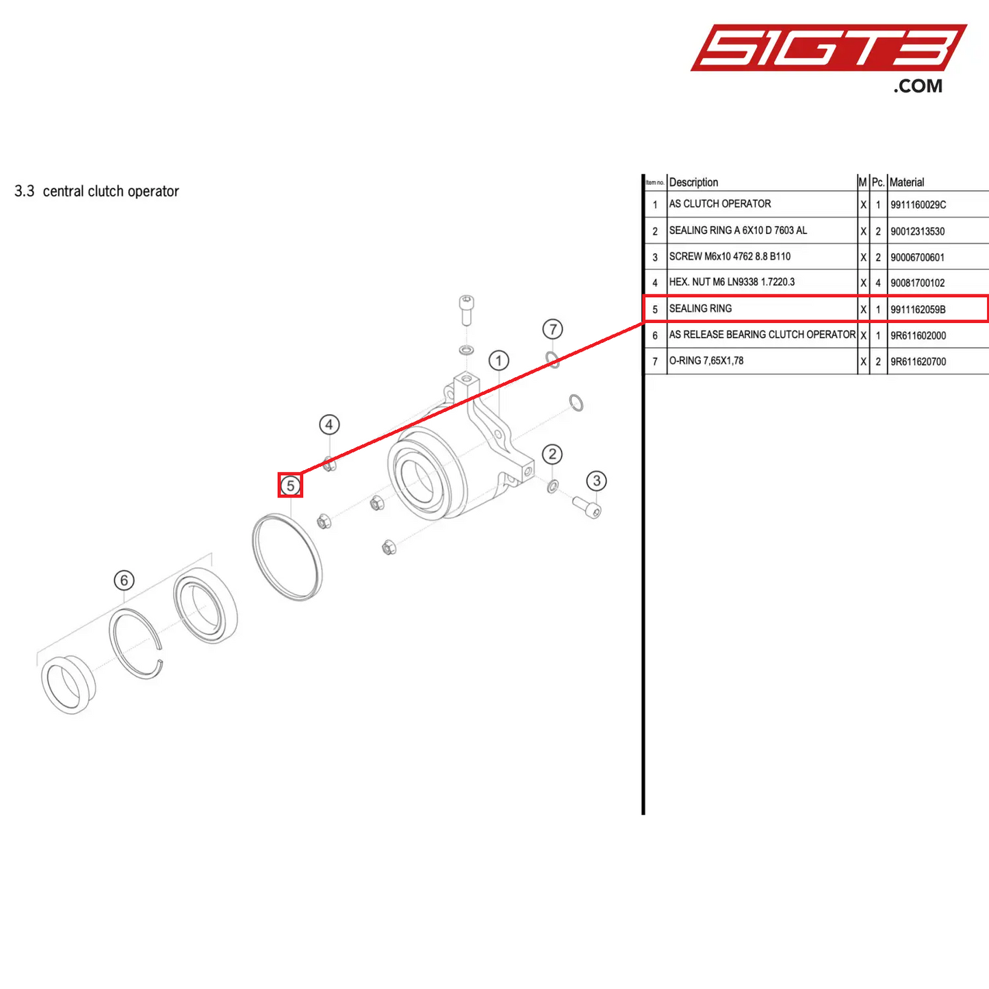 SEALING RING - 9911162059B [PORSCHE 911 GT3 R Type 991 (GEN 2)]