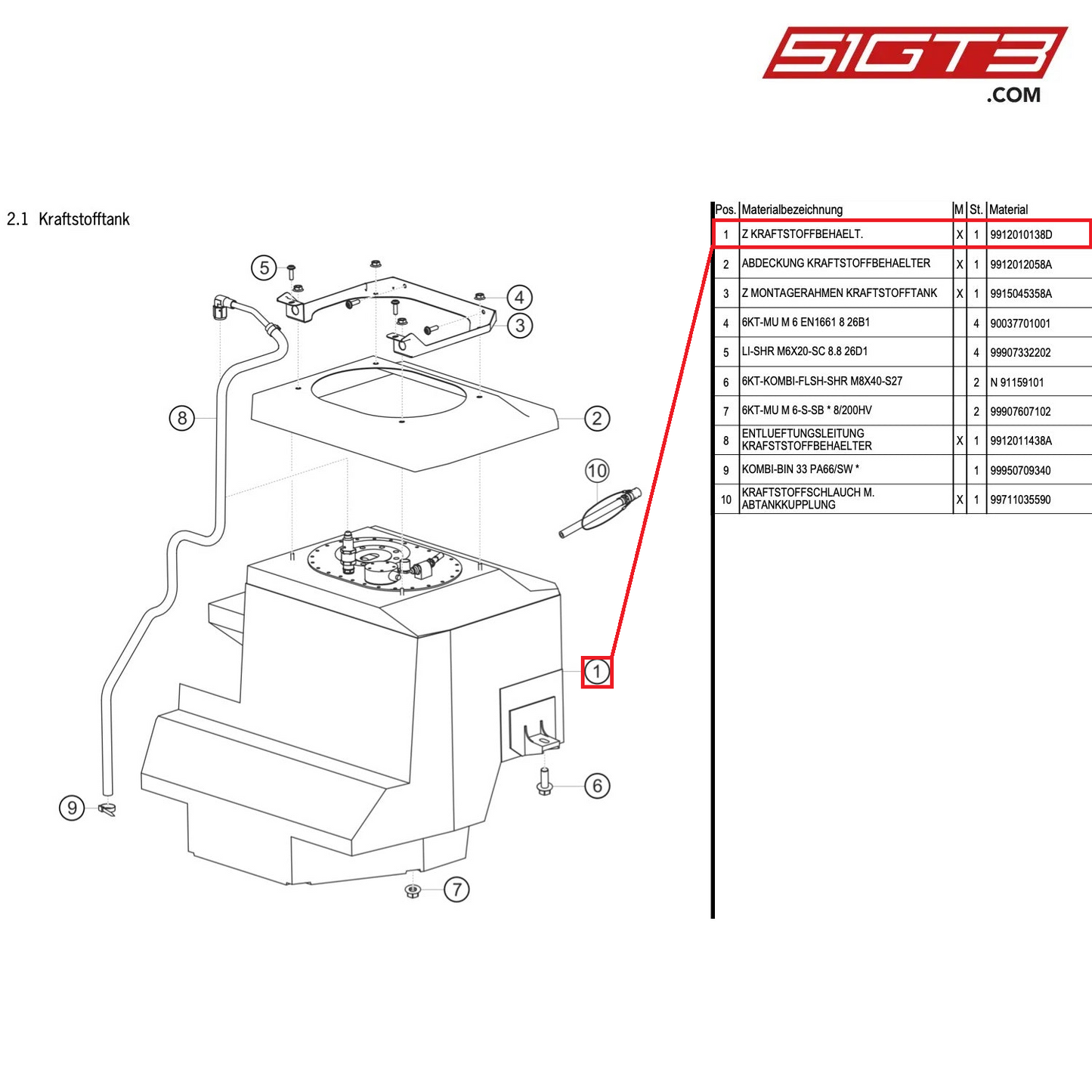 AS FUEL TANK - 9912010138D [PORSCHE 991.1 GT3 Cup (2014)]