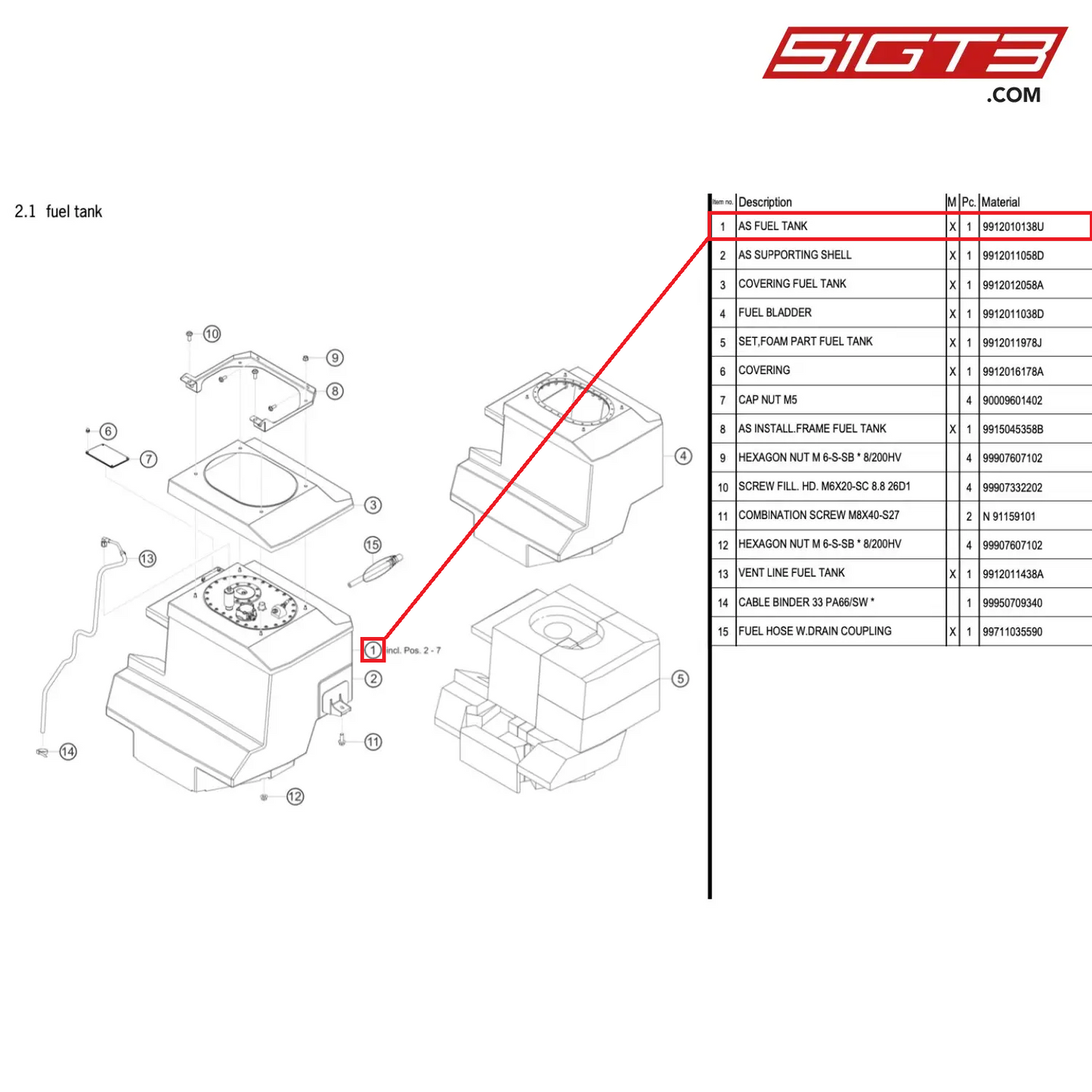 AS FUEL TANK - 9912010138U [PORSCHE 991.1 GT3 Cup (2017)]