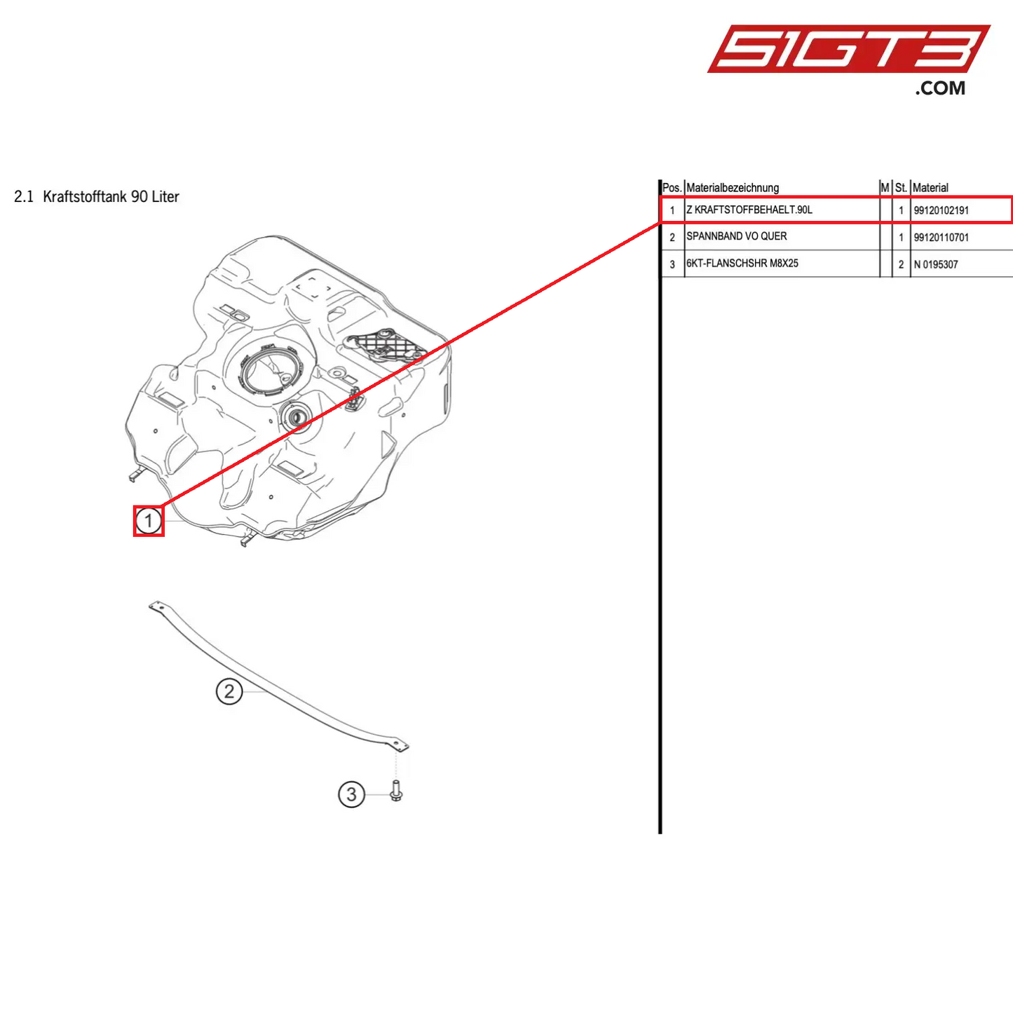 AS FUEL TANK 90 LITER - 99120102191 [PORSCHE Cayman 981 GT4 Clubsport]