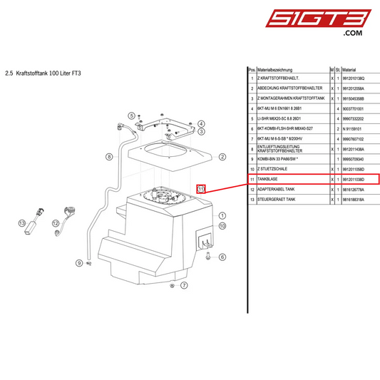 FUEL BLADDER - 9912011038D [PORSCHE Cayman 981 GT4 Clubsport]