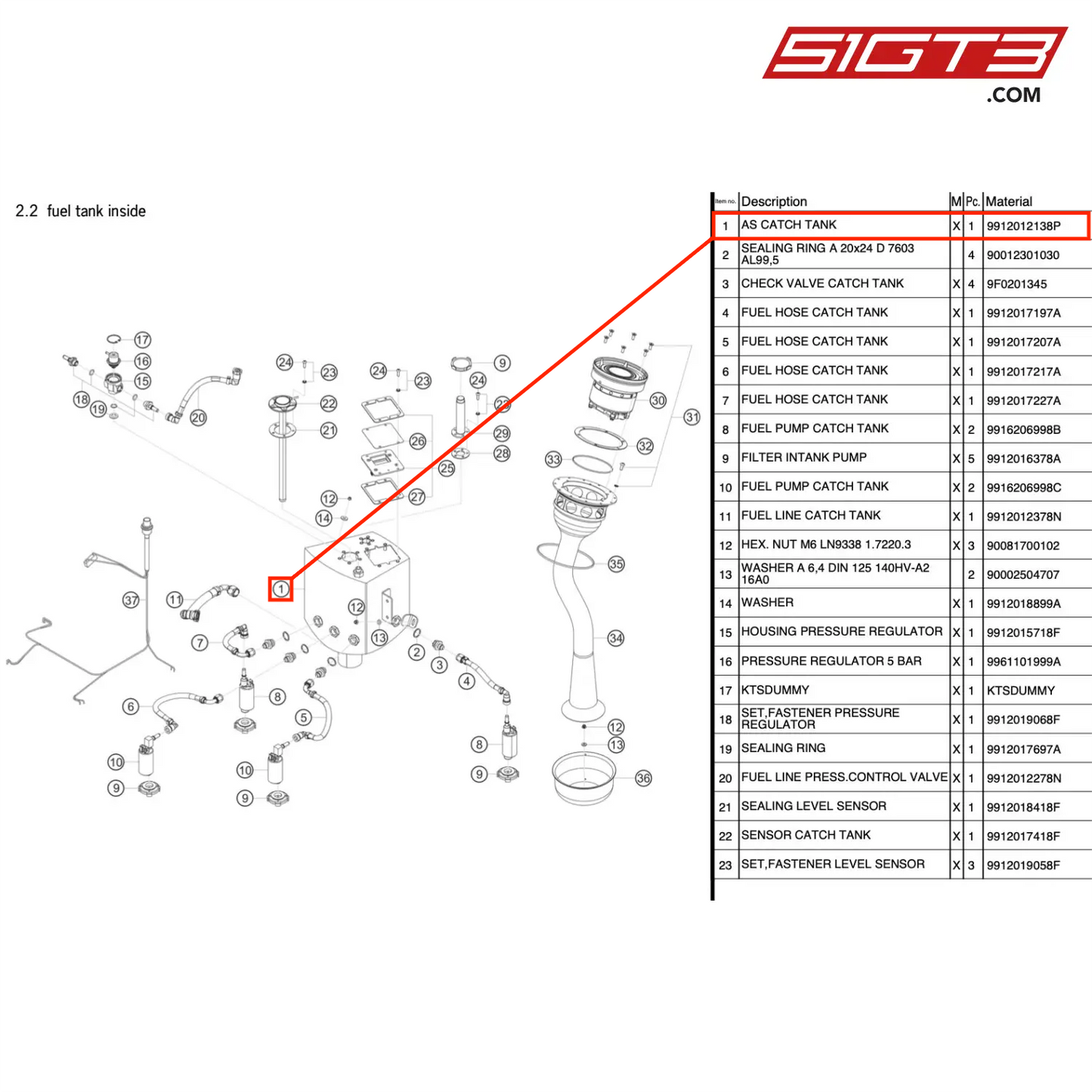 ASキャッチタンク - 9912012138P [ポルシェ 991.1 GT3 R]