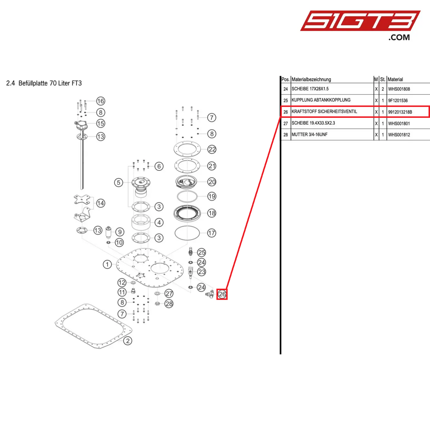 FUEL SAFETY VALVE - 9912013218B [PORSCHE Cayman 981 GT4 Clubsport]