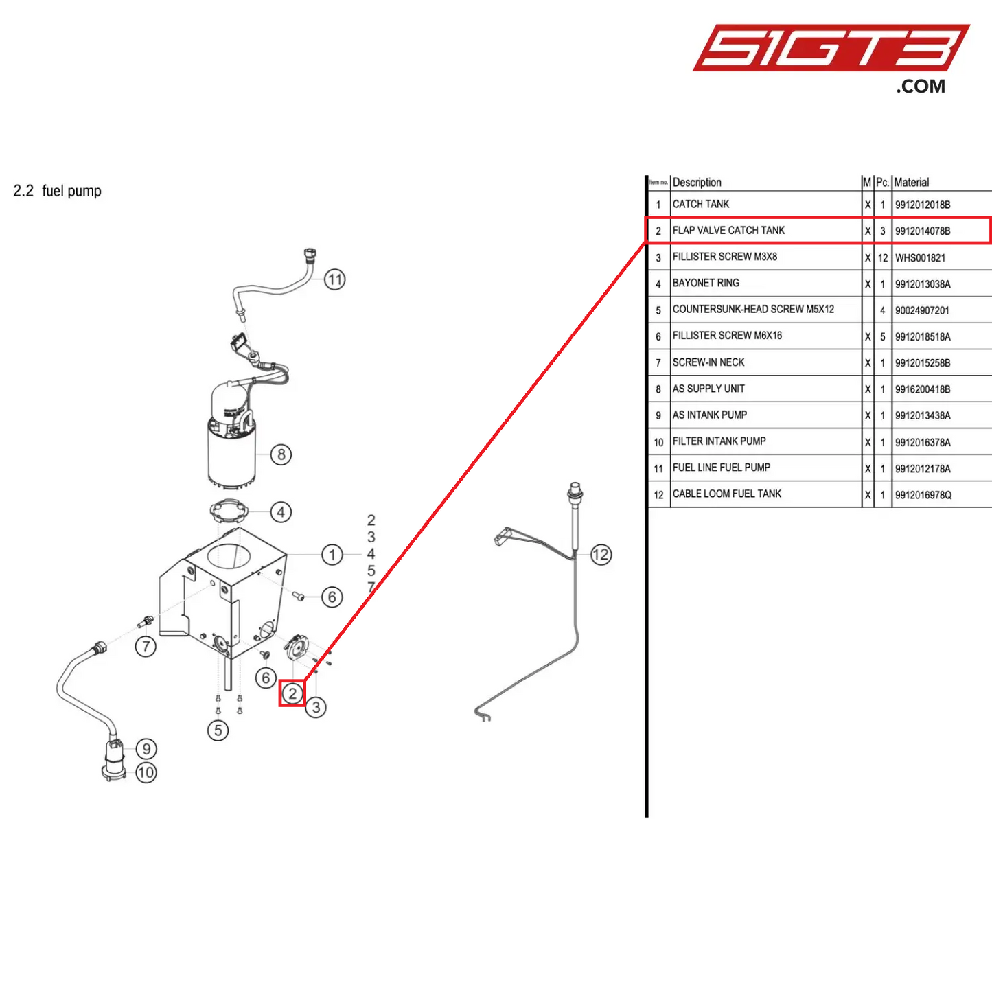 FLAP VALVE CATCH TANK - 9912014078B [PORSCHE 991.1 GT3 Cup (2017)]