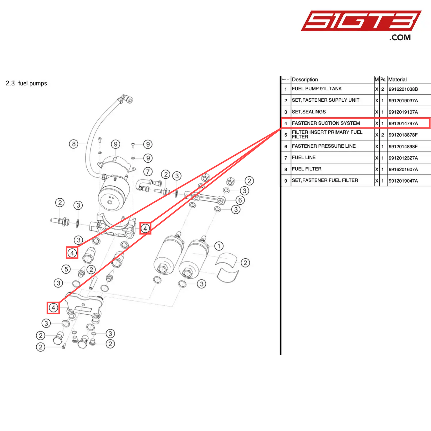 SISTEMA DE SUCCIÓN DE SUJETADORES - 9912014797A [PORSCHE 991.1 GT3 R]