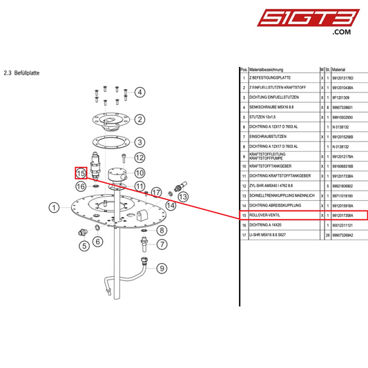 ROLLOVER VALVE - 9912017358A [PORSCHE 991.1 GT3 Cup (2014)]