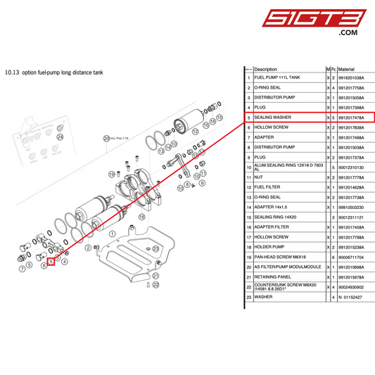 SEALING WASHER - 9912017478A [PORSCHE 991.2 GT3 Cup]
