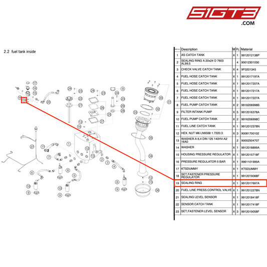 SEALING RING - 9912017697A [PORSCHE 991.1 GT3 R]