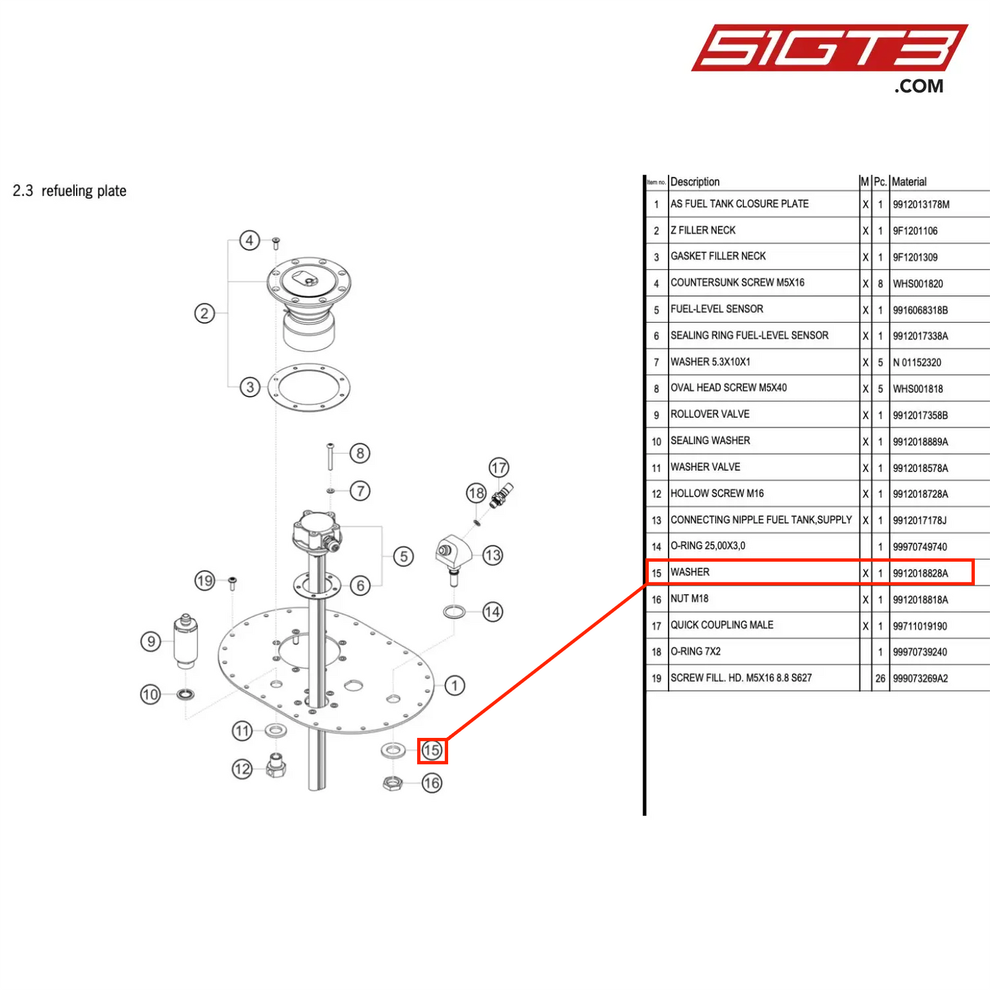 WASHER - 9912018828A [PORSCHE 991.1 GT3 Cup (2017)]