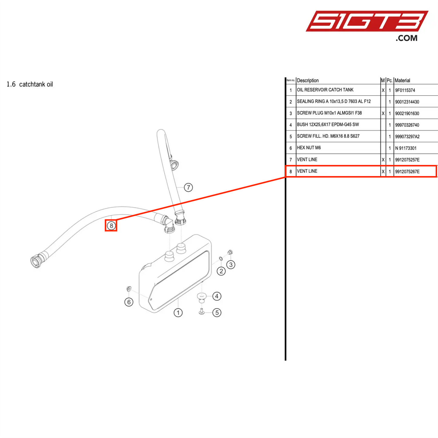 VENT LINE - 9912075267E [PORSCHE 911 GT3 R Type 991 (GEN 2)]