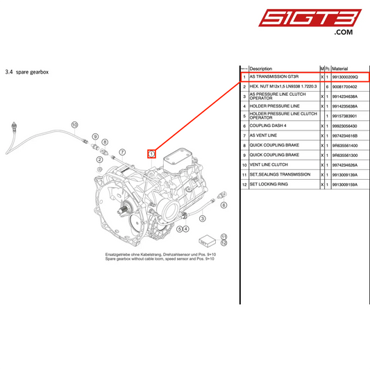 AS TRANSMISSION GT3R - 9913000209Q [PORSCHE 991.1 GT3 R]