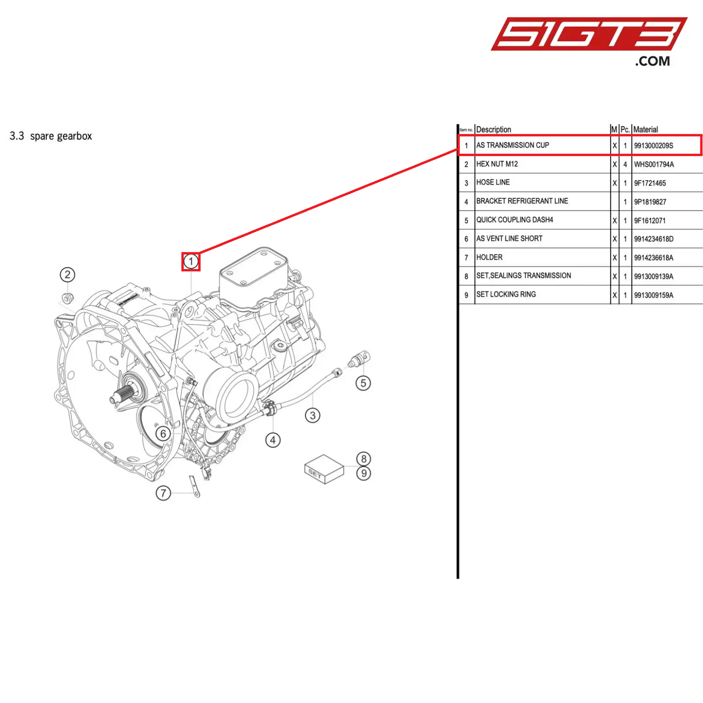 AS TRANSMISSION CUP - 9913000209S [PORSCHE 991.1 GT3 Cup (2017)]