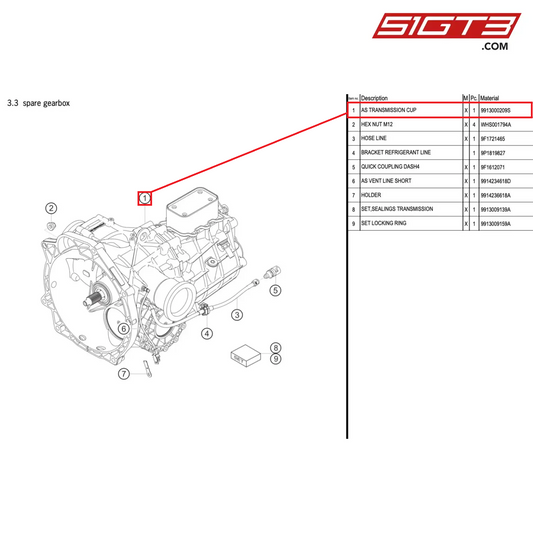 AS TRANSMISSION CUP - 9913000209S [PORSCHE 991.1 GT3 Cup (2017)]