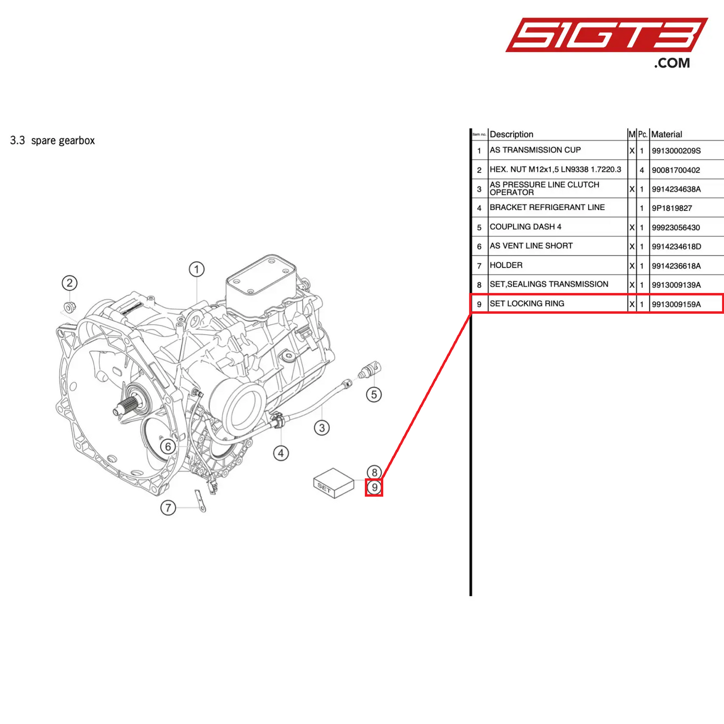 SET LOCKING RING - 9913009159A [PORSCHE 991.2 GT3 Cup]