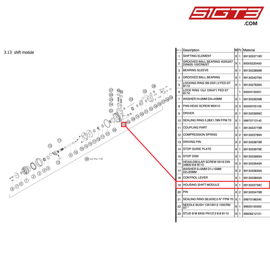 HOUSING SHIFT MODULE - 9913033739C [PORSCHE 991.2 GT3 Cup]