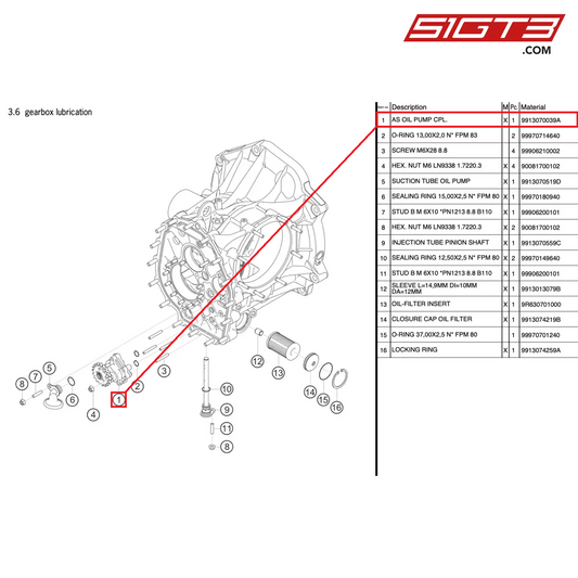 Pompe à huile complète - 9913070039A [PORSCHE 991.2 GT3 Cup]