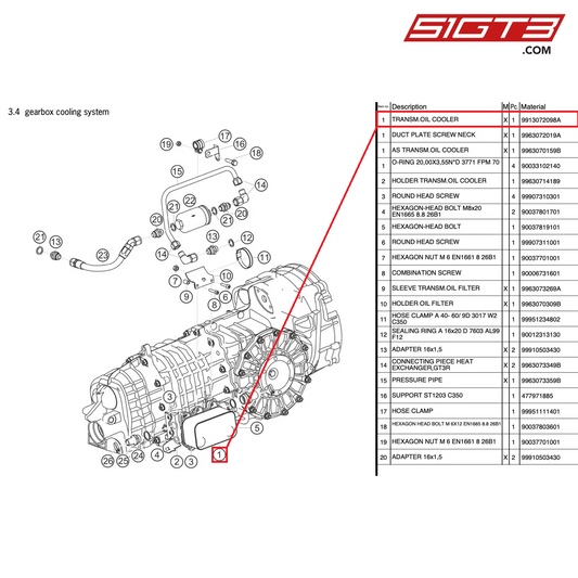 TRANSM.ÖLKÜHLER - 9913072098A [PORSCHE 997.2 GT3 Cup]