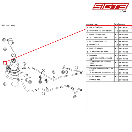 SERVO PUMP CPL. - 9913140158C [PORSCHE 991.2 GT3 Cup]