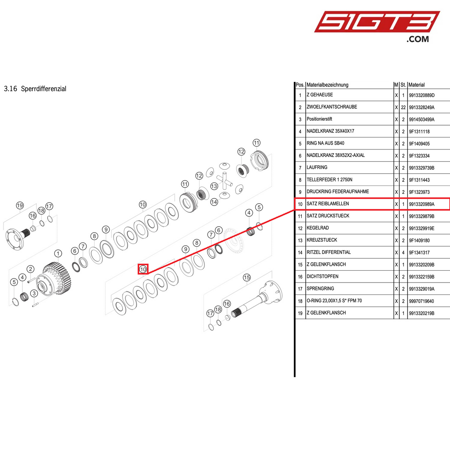 SET,FRICTION DISK - 9913320989A [PORSCHE 991.1 GT3 Cup (2014)]