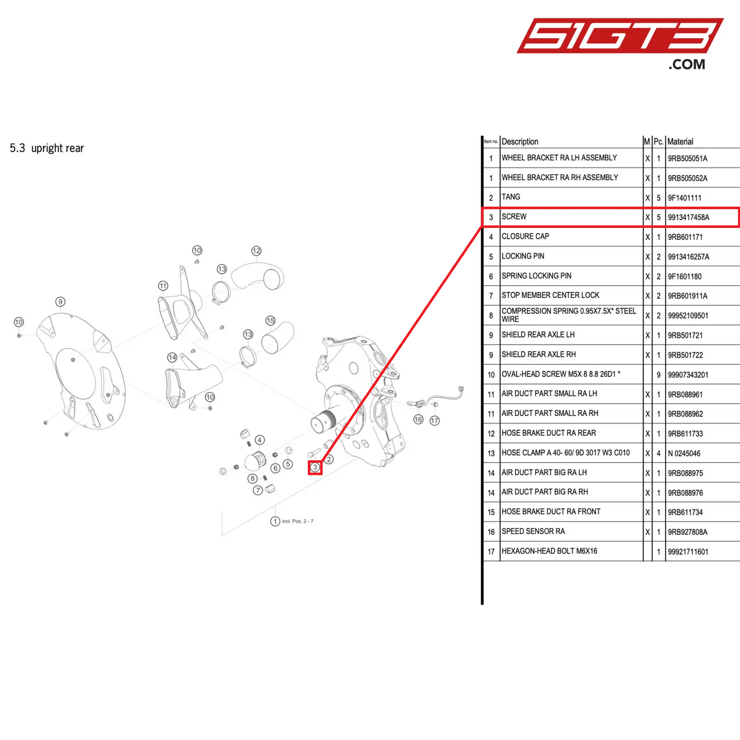 SCREW - 9913417458A [PORSCHE 992.1 GT3 R]