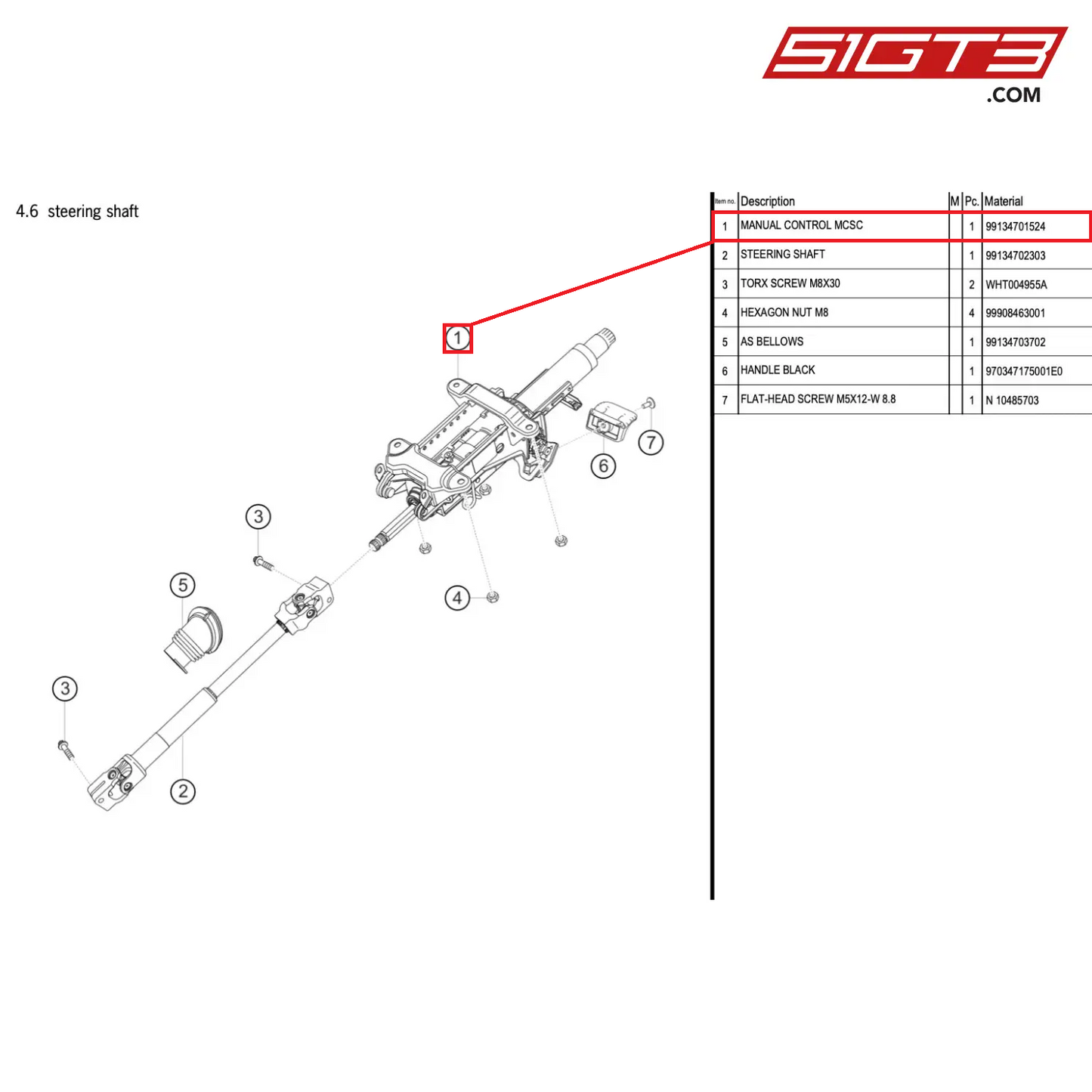 MANUAL CONTROL MCSC - 99134701524 [PORSCHE 718 Cayman GT4 RS Clubsport]