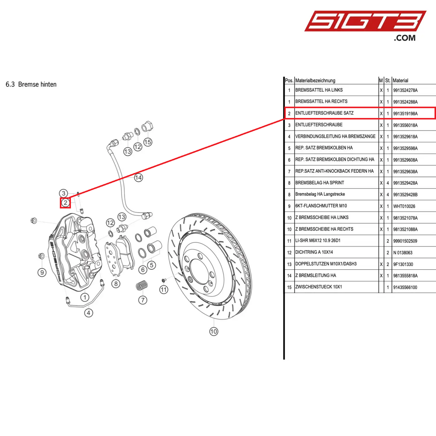 BLEEDER SCREW SET - 9913519198A [PORSCHE Cayman 981 GT4 Clubsport]