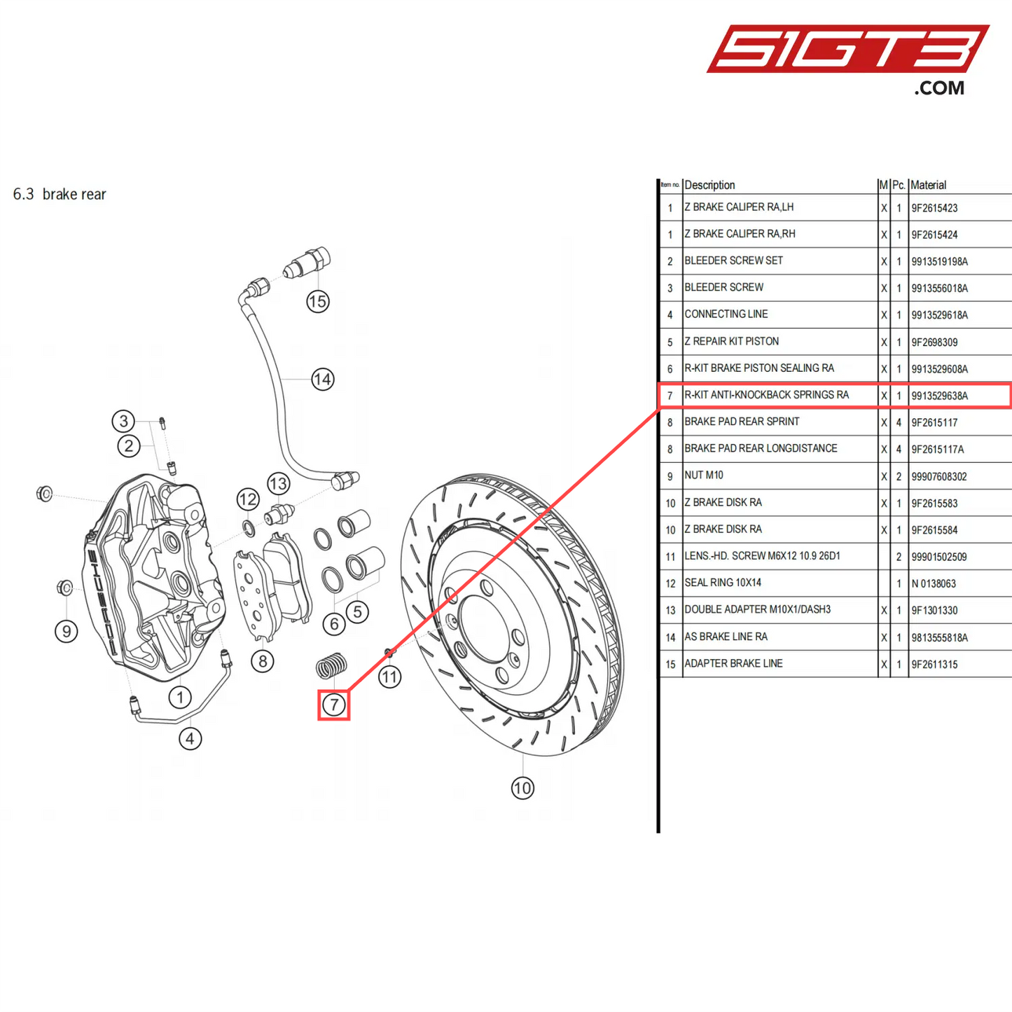 R-KIT ANTI-KNOCKBACK SPRINGS RA - 9913529638A [PORSCHE 718 Cayman GT4 Clubsport]