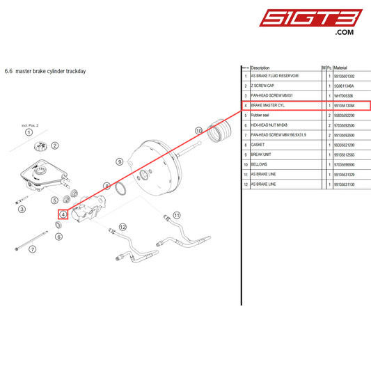 BRAKE MASTER CYL. - 99135513084 [PORSCHE 718 Cayman GT4 Clubsport]