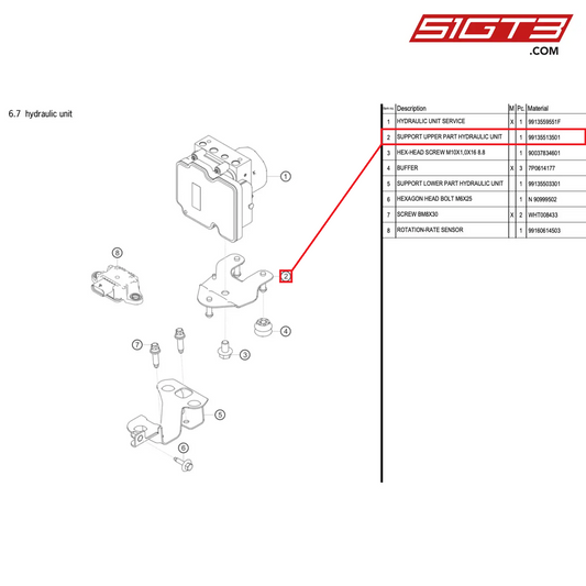 SUPPORT UPPER PART HYDRAULIC UNIT - 99135513501 [PORSCHE 718 Cayman GT4 RS Clubsport]