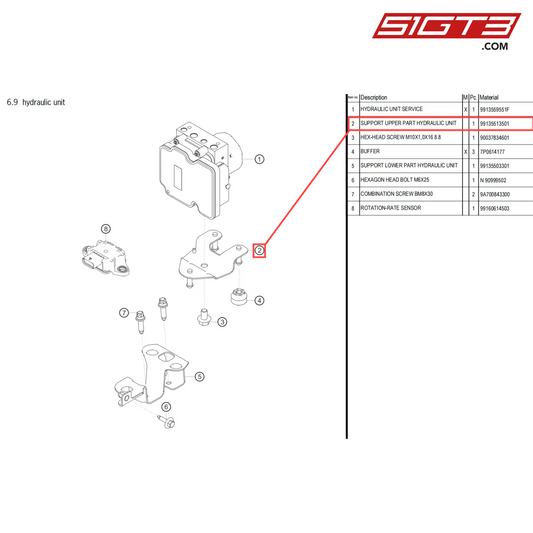 SUPPORT UPPER PART HYDRAULIC UNIT - 99135513501 [PORSCHE 718 Cayman GT4 Clubsport]