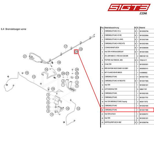 AS BRAKE LINE - 99135517980 [PORSCHE 991.1 GT3 Cup (2014)]