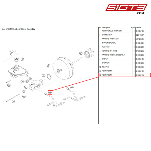 AS BRAKE LINE - 99135531130 [PORSCHE 718 Cayman GT4 Clubsport]