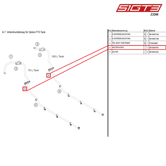 HOLDER SIXTUPLE - 99135550750 [PORSCHE Cayman 981 GT4 Clubsport]