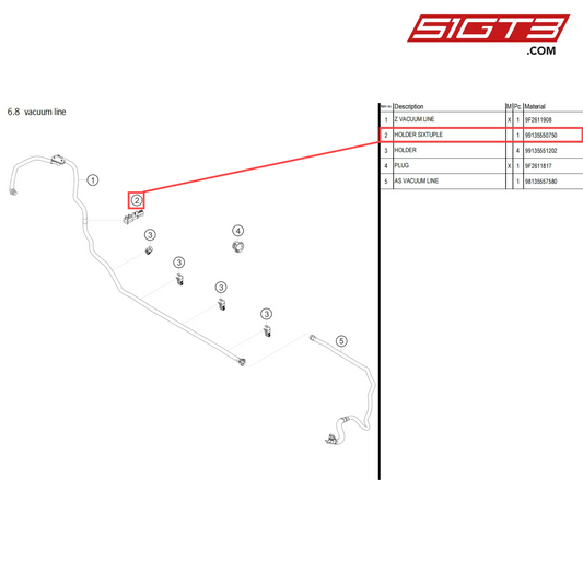 HOLDER SIXTUPLE - 99135550750 [PORSCHE 718 Cayman GT4 Clubsport]