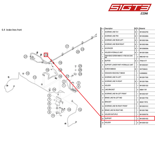 SUPPORT - 99135551002 [PORSCHE 991.1 GT3 Cup (2017)]