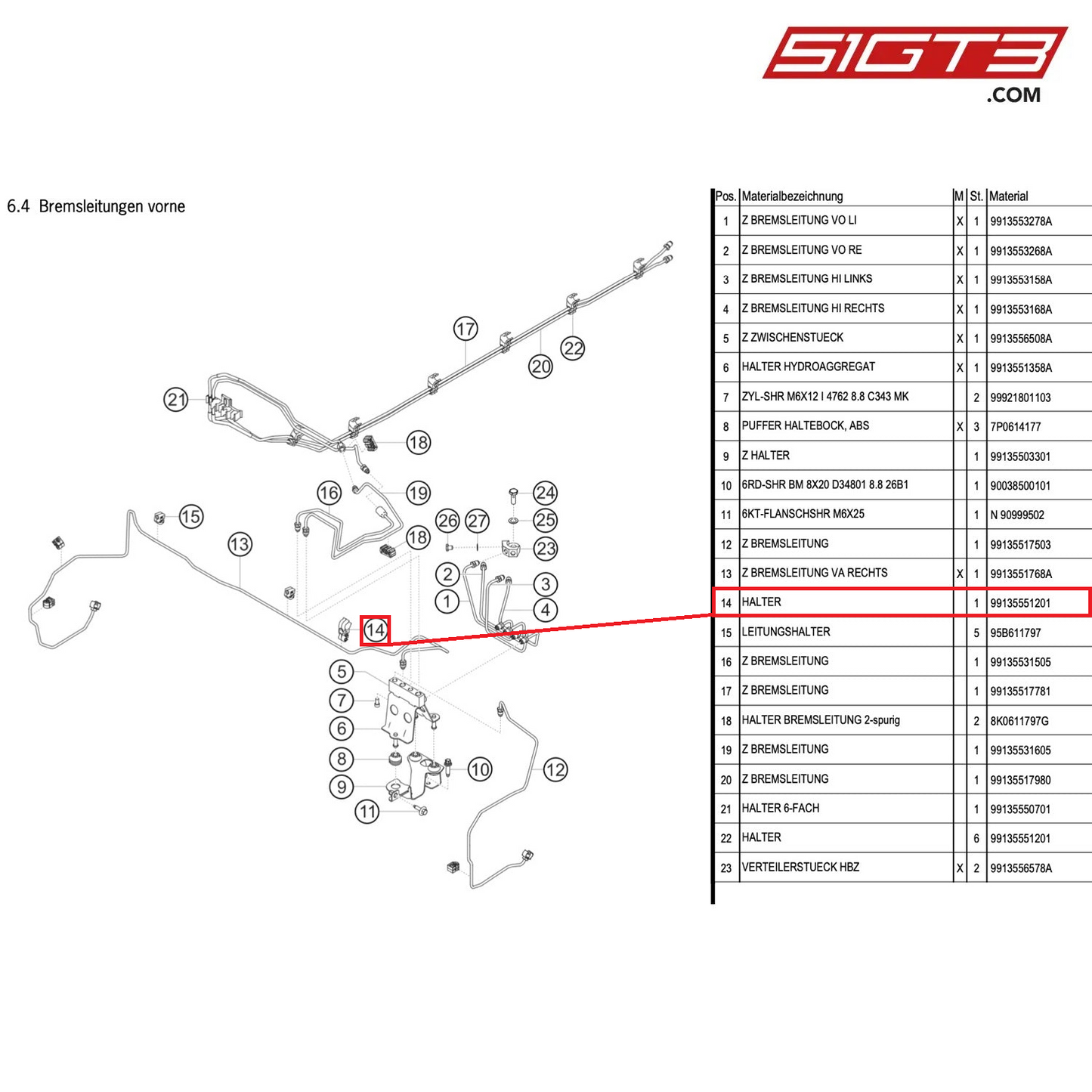 SUPPORT - 99135551201 [PORSCHE 991.1 GT3 Cup (2014)]