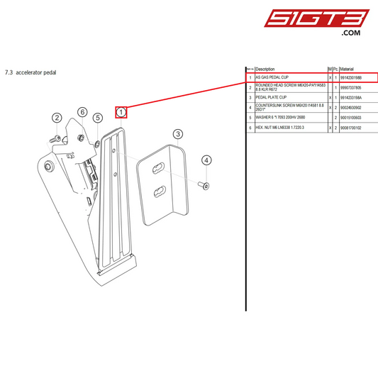 AS GAS PEDAL CUP - 9914230198B [PORSCHE 718 Cayman GT4 Clubsport]