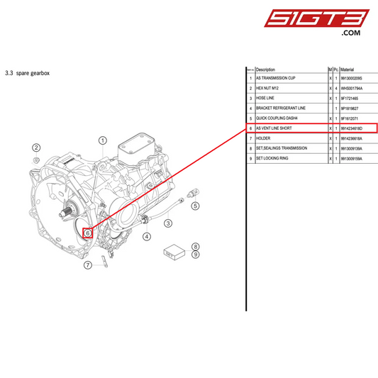 AS VENT LINE SHORT - 9914234618D [PORSCHE 991.1 GT3 Cup (2017)]