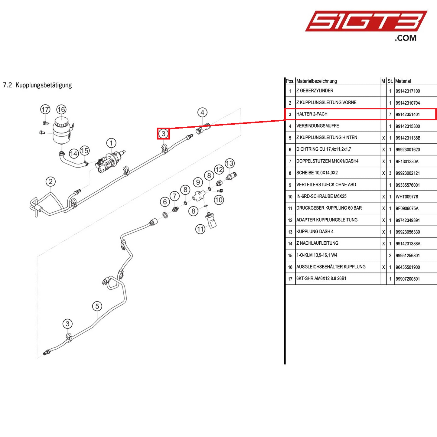 SUPPORT 2-FOLD - 99142351401 [PORSCHE 991.1 GT3 Cup (2014)]