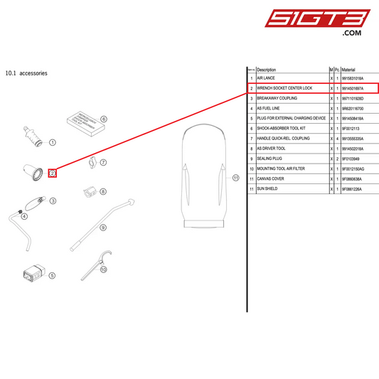 WRENCH SOCKET CENTER LOCK - 9914501697A [PORSCHE 991.2 GT3 R]