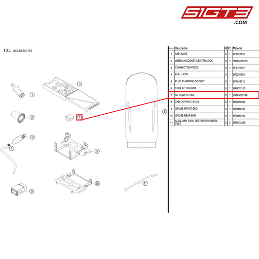 AS DRIVER TOOL - 9914502018A [PORSCHE 992.1 GT3 R]